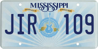 MS license plate JIR109