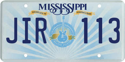MS license plate JIR113