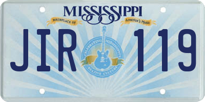 MS license plate JIR119