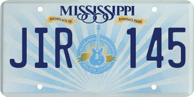 MS license plate JIR145