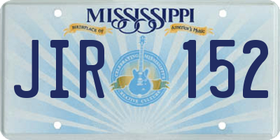 MS license plate JIR152