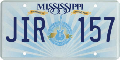 MS license plate JIR157