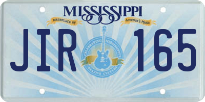 MS license plate JIR165