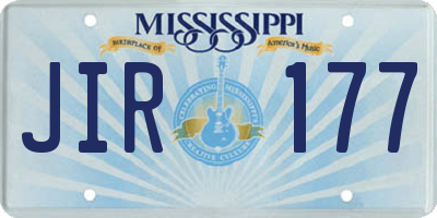 MS license plate JIR177