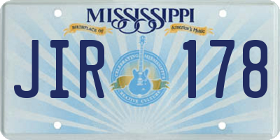 MS license plate JIR178