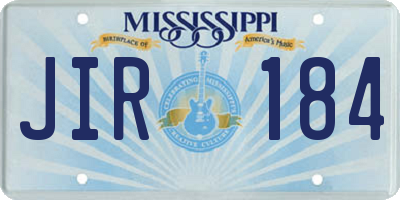 MS license plate JIR184