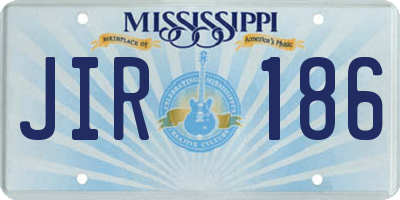 MS license plate JIR186