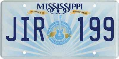 MS license plate JIR199
