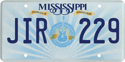 MS license plate JIR229