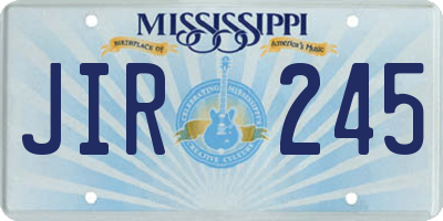 MS license plate JIR245