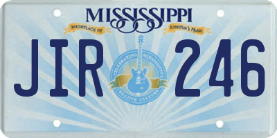 MS license plate JIR246