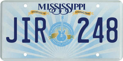 MS license plate JIR248