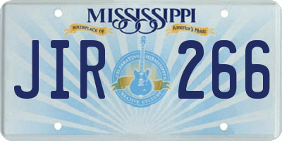 MS license plate JIR266