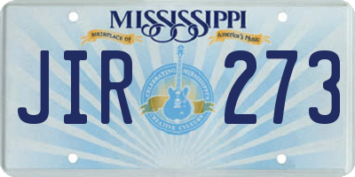 MS license plate JIR273