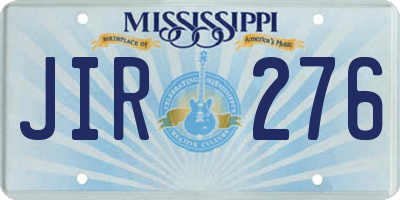 MS license plate JIR276