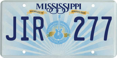 MS license plate JIR277