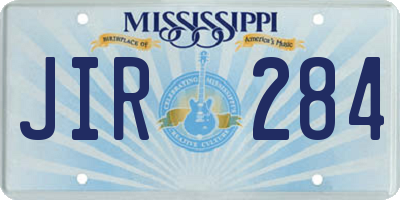 MS license plate JIR284