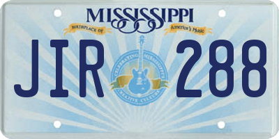 MS license plate JIR288