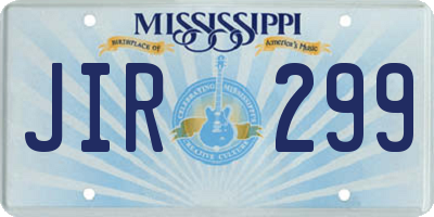 MS license plate JIR299