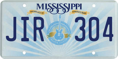 MS license plate JIR304