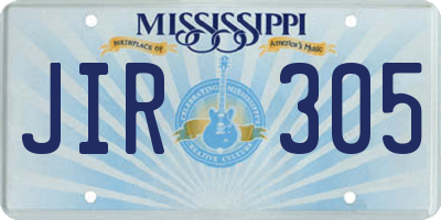 MS license plate JIR305