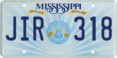 MS license plate JIR318