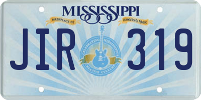 MS license plate JIR319