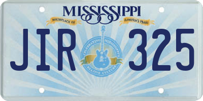 MS license plate JIR325