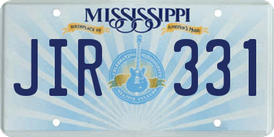 MS license plate JIR331