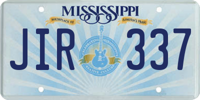 MS license plate JIR337