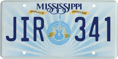 MS license plate JIR341