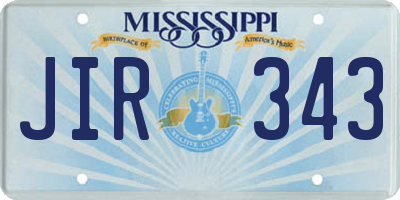 MS license plate JIR343