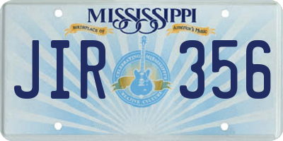 MS license plate JIR356