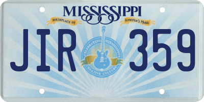 MS license plate JIR359