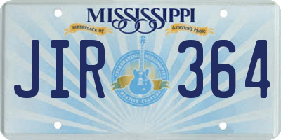 MS license plate JIR364