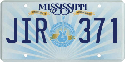 MS license plate JIR371