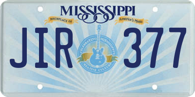 MS license plate JIR377
