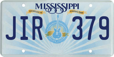 MS license plate JIR379