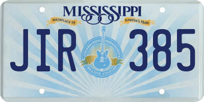 MS license plate JIR385