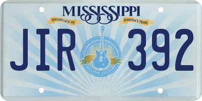 MS license plate JIR392