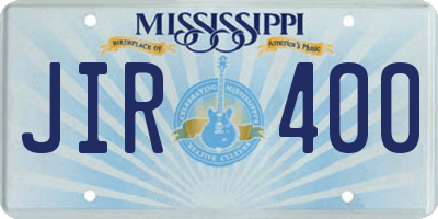 MS license plate JIR400