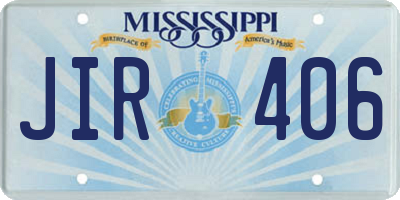 MS license plate JIR406