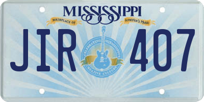 MS license plate JIR407
