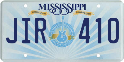 MS license plate JIR410