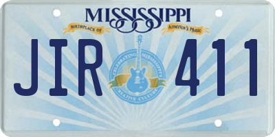 MS license plate JIR411