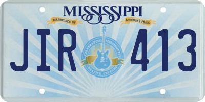MS license plate JIR413