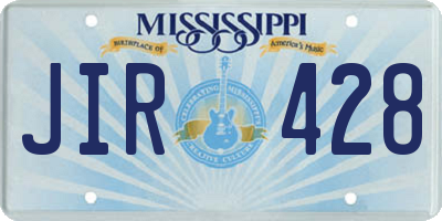 MS license plate JIR428