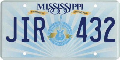 MS license plate JIR432
