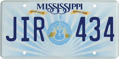 MS license plate JIR434
