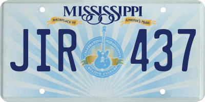 MS license plate JIR437